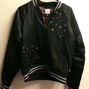 Van's Medium Black and Leopard lined Jacket